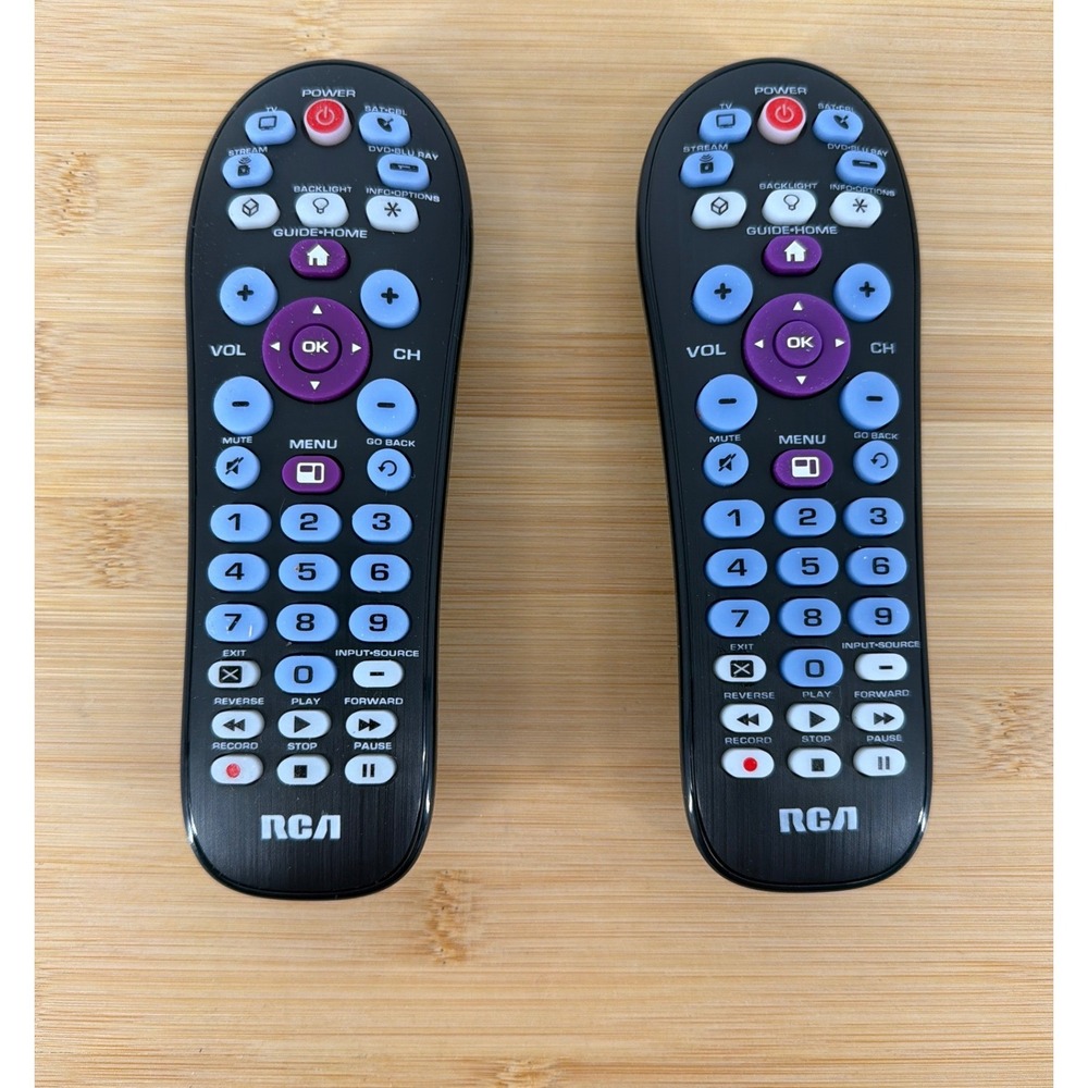 RCA Universal Remote Lot 2 4-Device RCRBB04GR Black New Open B Backlit Streaming
